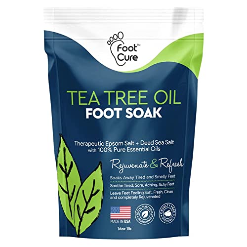 Tea Tree Oil Foot Soak with Epsom Salt - Made in USA - For Athletes, Toenail,...
