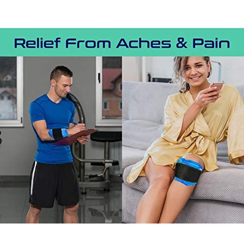 Cold / Hot Therapy Socks - 6 Gel Packs / Pair - Compression Strap Plantar Fac...