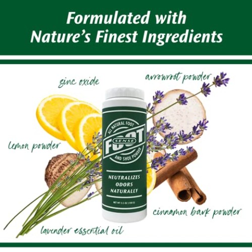 Natural Foot and Shoe Odor Eliminator – Talc-Free Shoe Deodorizer and Body Po...