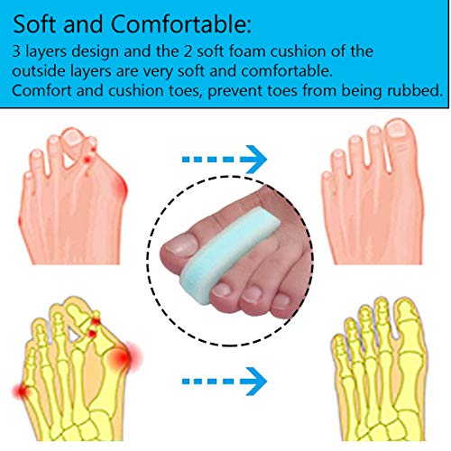 Toe Separators, Foam Toe Spacers, 20 Pack Bunion Corrector for Align Toes and...