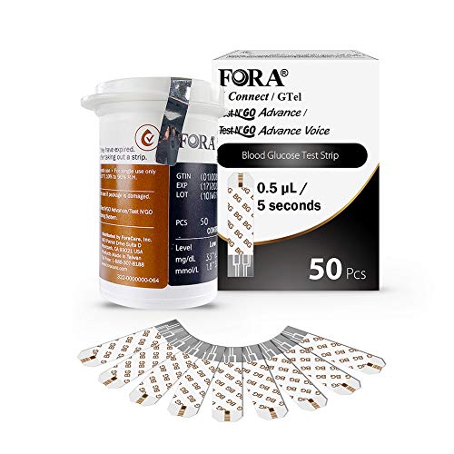 FORA 6 Connect 50 Blood Glucose Test Strips, Accurate Blood Sugar Measurement...