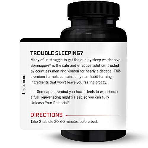 Somnapure Drug-Free Sleep Aid for Adults with Melatonin, Valerian Root, and L...