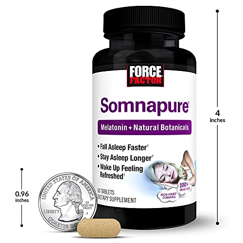 Somnapure Drug-Free Sleep Aid for Adults with Melatonin, Valerian Root, and L...