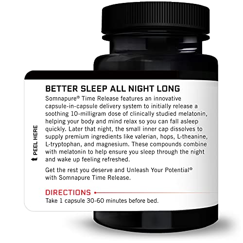 Somnapure Time Release Drug-Free Sleep Aid for Adults with Melatonin 10mg and...