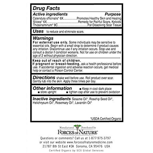 Forces Of Nature, Medicine Scar Control Rollerball Organic, 0.14 Fl Oz