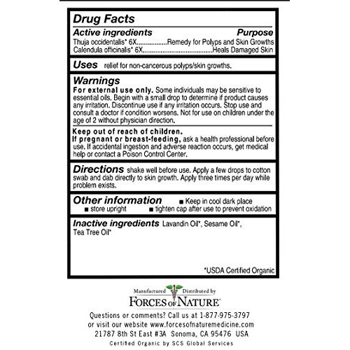 Forces of Nature -Natural, Organic Skin Tag Remover Extra Strength (11ml) Non...