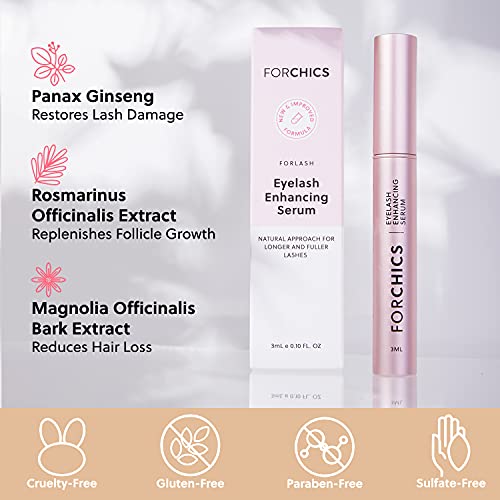 ForChics ForLash Eyelash Growth Serum - Enhancement Lash Booster For Fuller, ...
