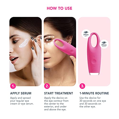 FOREO IRIS Illuminating Eye Massager Magenta, Targets Dark Circles, Puffiness...
