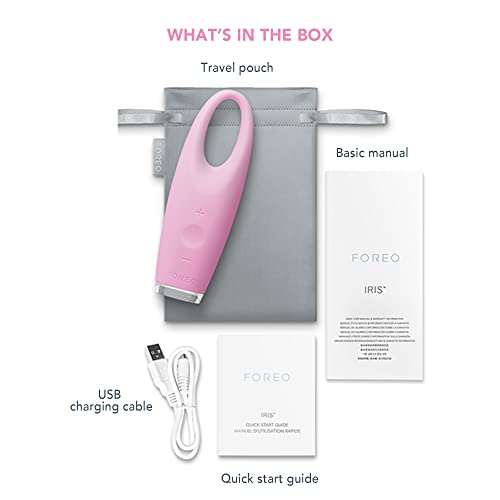 FOREO Iris Illuminating Eye Massager Petal Pink, Targets Dark Circles, Puffin...