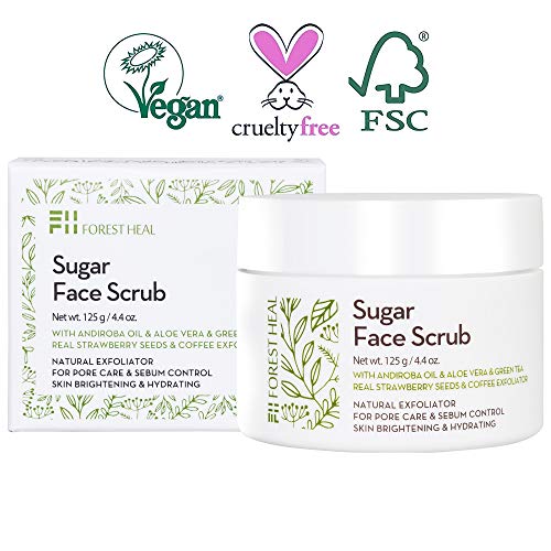 Face Sugar Scrub - Facial and Body Exfoliator for Cellulite - Skin Brightenin...