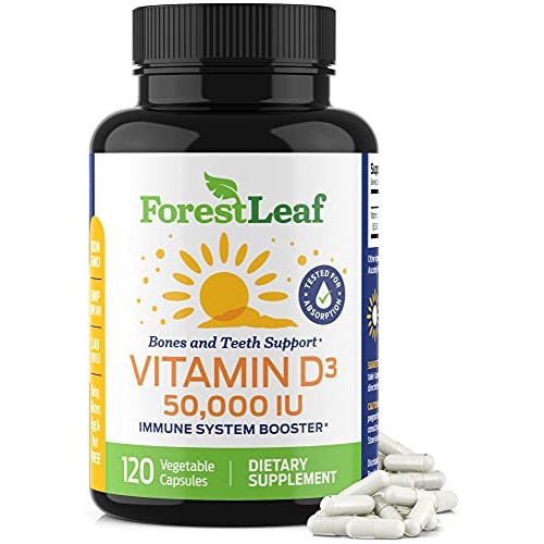 Vitamin D3 50,000 IU Weekly Supplement - 120 Vegetable Vitamin D-3 Capsules f...
