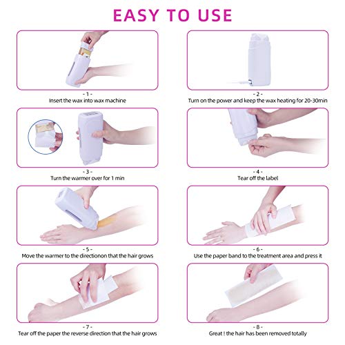 Portable Wax Warmer for Hair Removal, Depilation Roll On Brazilian Wax Heater...