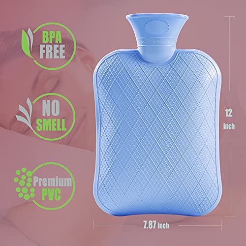 FORICOM Hot Water Bottle with Soft Cover 2.0L Large Classic BPA Free Hot Wate...