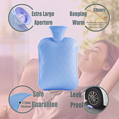 FORICOM Hot Water Bottle with Soft Cover 2.0L Large Classic BPA Free Hot Wate...