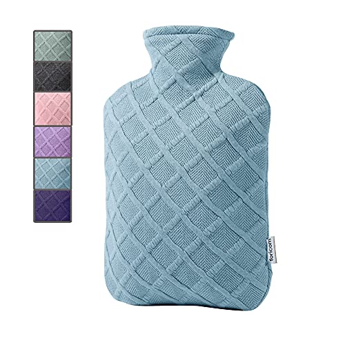 FORICOM Hot Water Bottle with Soft Cover 2.0L Large Classic BPA Free Hot Wate...
