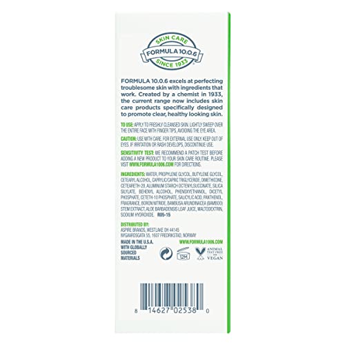 FORMULA 10.0.6 Ten O Six Seriously Shine-Free Moisturizers, Aloe Vera, 2.54 F...