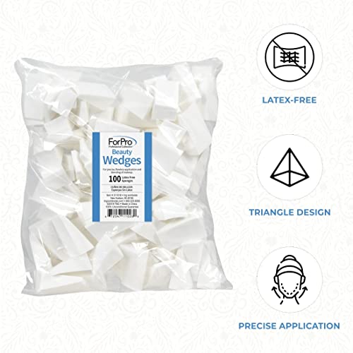 ForPro Beauty Wedges, 0.75" W x 2" L, 100 Count (Pack of 3)