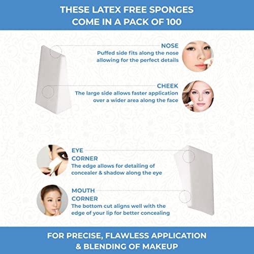 ForPro Beauty Wedges, 0.75" W x 2" L, 100 Count (Pack of 3)