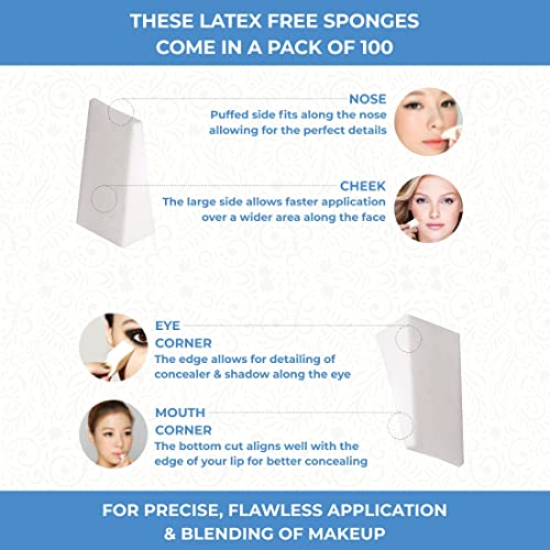 ForPro Beauty Wedges, Latex Free Foam Sponges, Makeup Blenders for Powder and...