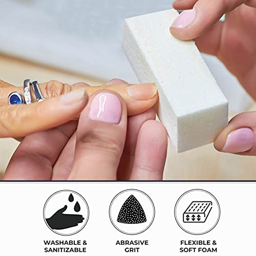 ForPro Buffing Block, Super White, 180/240 Grit, Four-Sided Manicure and Pedi...