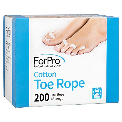 ForPro Cotton Toe Rope, Pedicure Toe Separator, Lint-Free, Biodegradable Cott...