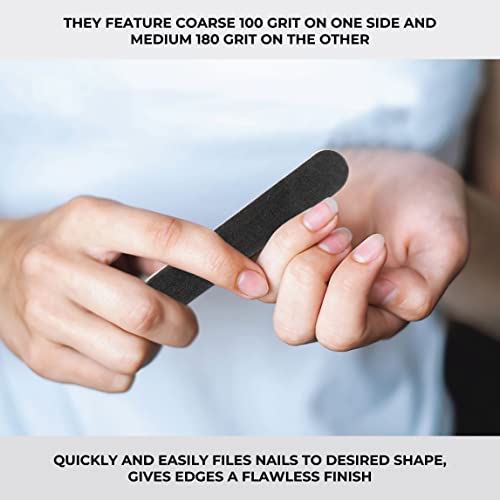 ForPro Mini Foam Board, Black, 100/180 Grit, Double-Sided Manicure Nail File,...