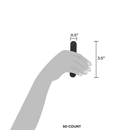 ForPro Mini Foam Board, Black, 100/180 Grit, Double-Sided Manicure Nail File,...