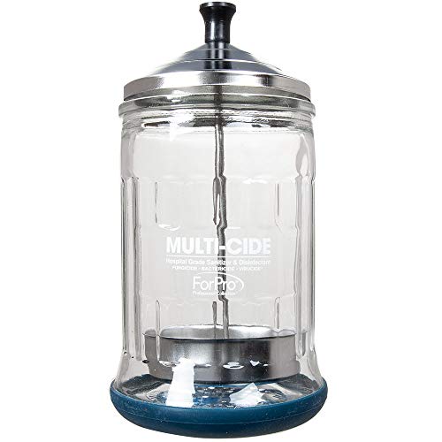 ForPro Multi-Cide Midsize Disinfecting Jar - Disinfectant Glass Jar for Manic...
