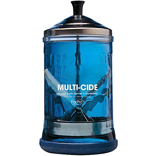 ForPro Multi-Cide Midsize Disinfecting Jar - Disinfectant Glass Jar for Manic...
