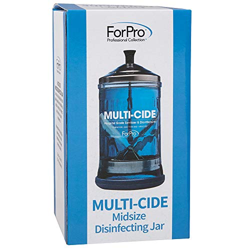 ForPro Multi-Cide Midsize Disinfecting Jar - Disinfectant Glass Jar for Manic...