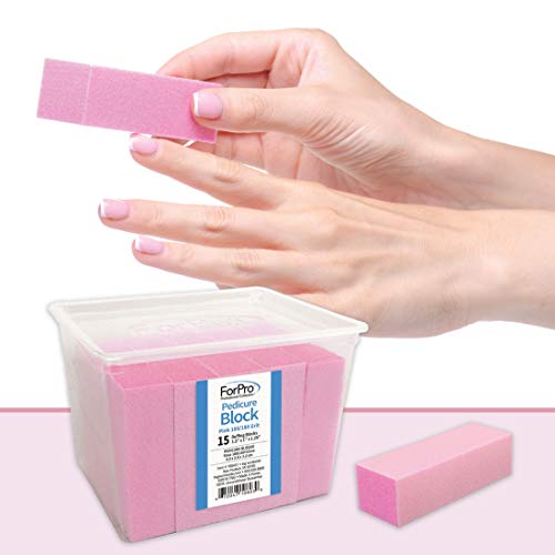 ForPro Pink Three-Sided Pedicure Block - 100/180 Grit - Three-Sided Pedicure ...