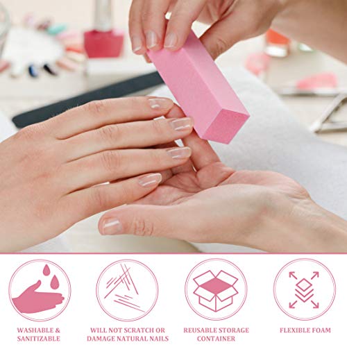 ForPro Pink Three-Sided Pedicure Block - 100/180 Grit - Three-Sided Pedicure ...