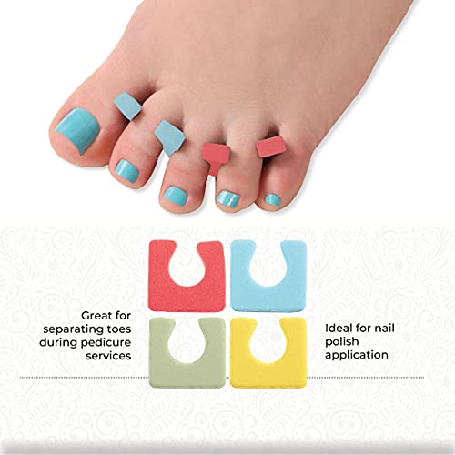 ForPro Sole Toe Separators, Assorted Colors, Individual Pedicure Toe Separato...