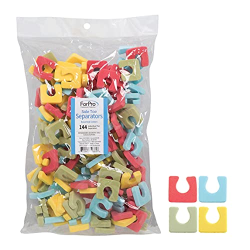 ForPro Sole Toe Separators, Assorted Colors, Individual Pedicure Toe Separato...