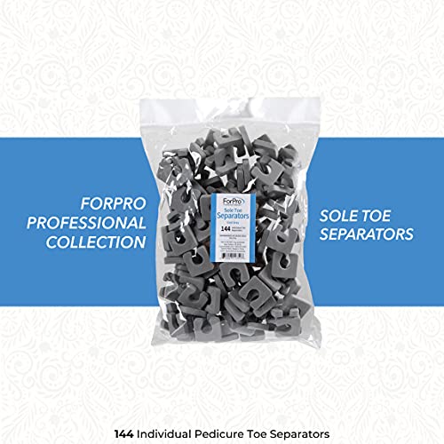 ForPro Sole Toe Separators - Black Luxurious Foam Separators - Individual Toe...