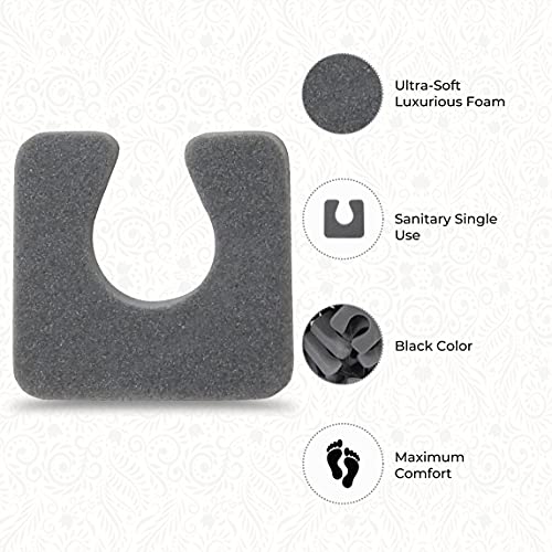 ForPro Sole Toe Separators - Black Luxurious Foam Separators - Individual Toe...
