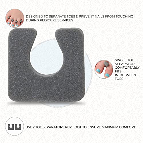 ForPro Sole Toe Separators - Black Luxurious Foam Separators - Individual Toe...