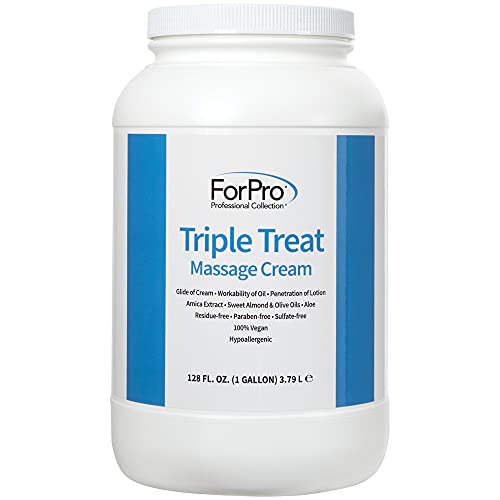 ForPro Triple Treat Massage Cream, Fragrance-free, Hypoallergenic, 100% Vegan...