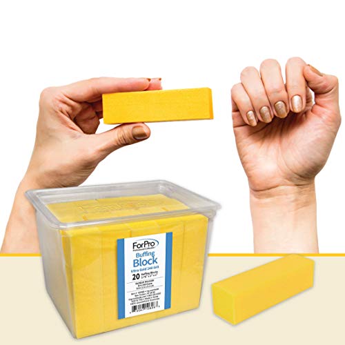 ForPro Ultra Gold Buffing Block, 240 Grit, Four-Sided Manicure & Pedicure Nai...
