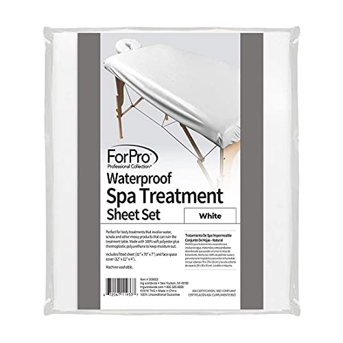 ForPro Waterproof Massage Table Cover, Protective Spa Treatment Sheet Set for...