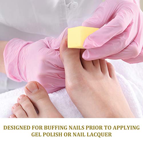 ForPro Yellow Pedicure Block, 220/220 Grit, Three-Sided Pedicure Nail Buffer,...