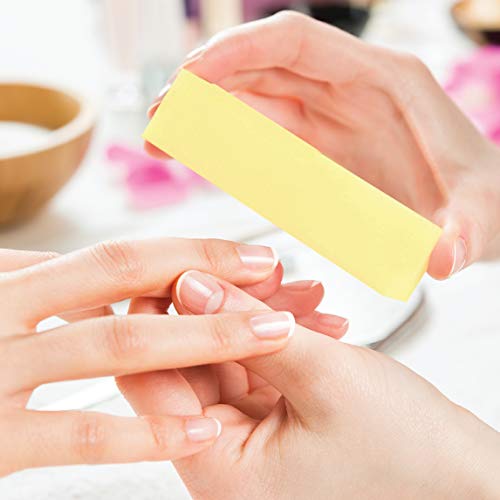 ForPro Yellow Pedicure Block, 220/220 Grit, Three-Sided Pedicure Nail Buffer,...