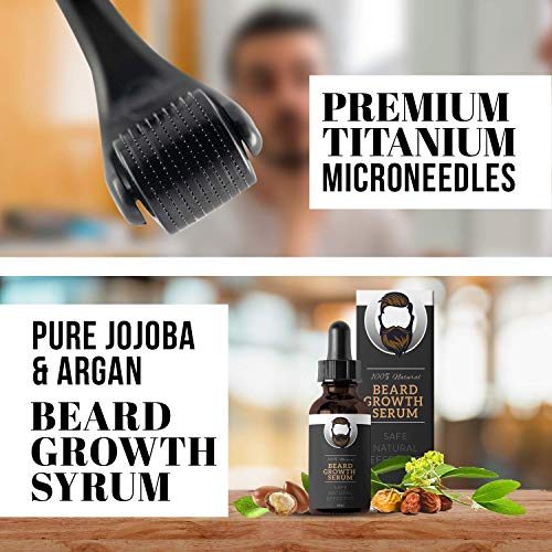 Derma Roller for Beard Growth - Beard Growth Serum, Beard Kit for Men - Micro...