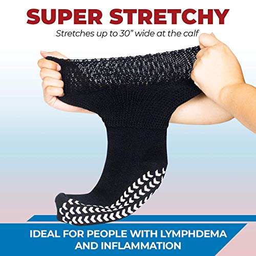 Extra Wide Socks for Swollen Feet - Extra Wide Bariatric Socks, Non Slip Cast...