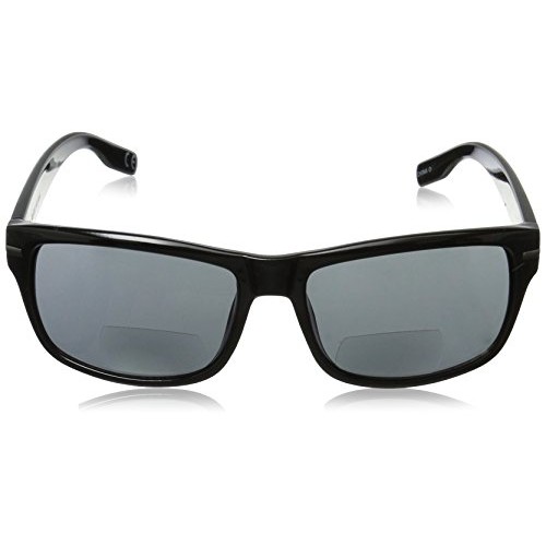 Foster Grant Men's Senate Square Reading Sunglasses, Black/Transparent, 57 mm...