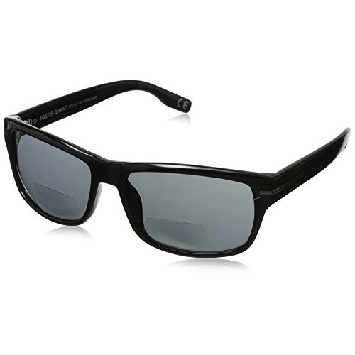 Foster Grant Men's Senate Square Reading Sunglasses, Black/Transparent, 57 mm...
