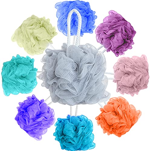 10-Pack Bath Loofah Shower,Colorful Exfoliating Body Scrubber,Mesh Pouf Body ...