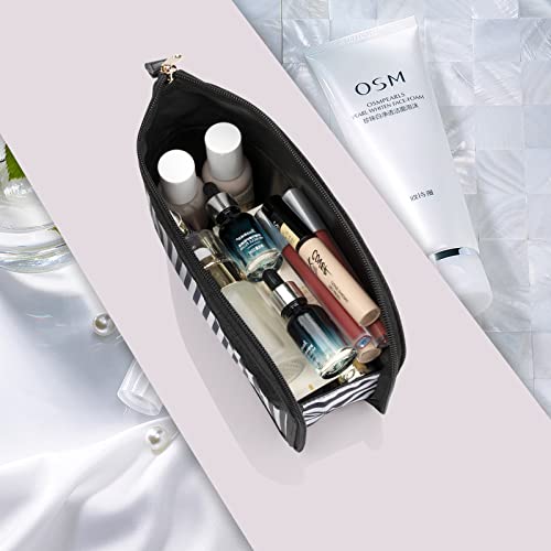 Small Makeup Bag, Waterproof Cosmetic Bag, Foldable Vertical Makeup Pouch for...