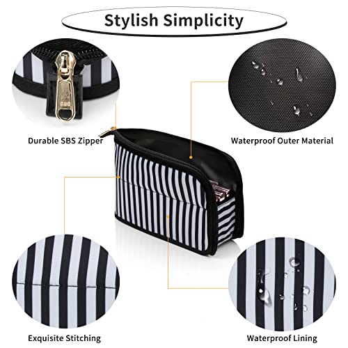 Small Makeup Bag, Waterproof Cosmetic Bag, Foldable Vertical Makeup Pouch for...