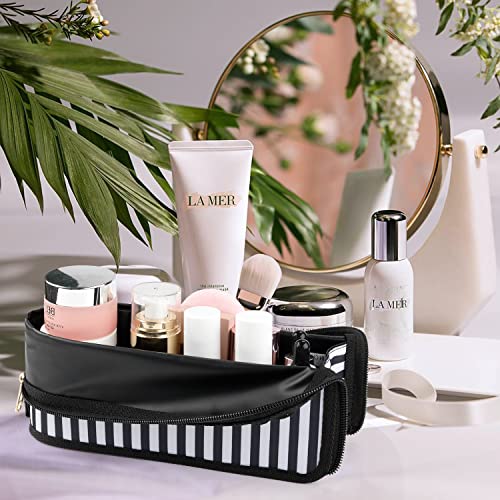 Small Makeup Bag, Waterproof Cosmetic Bag, Foldable Vertical Makeup Pouch for...